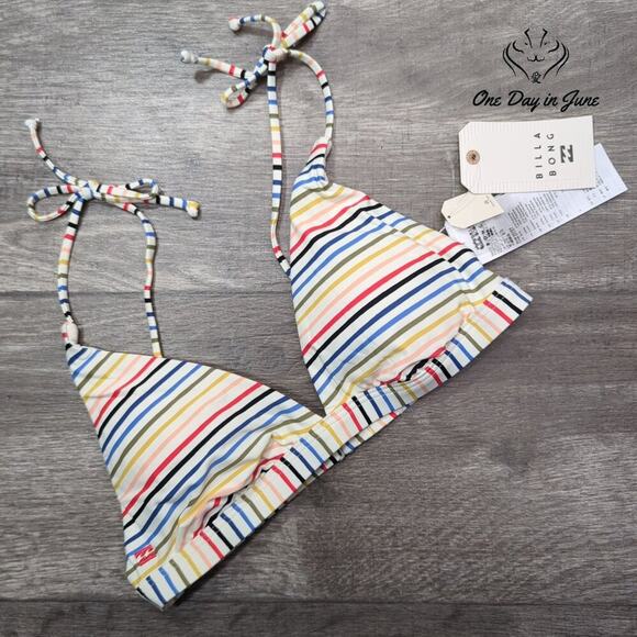 Billabong Gimme Sun Tall Triangle Bikini Top Size M - Picture 2 of 5